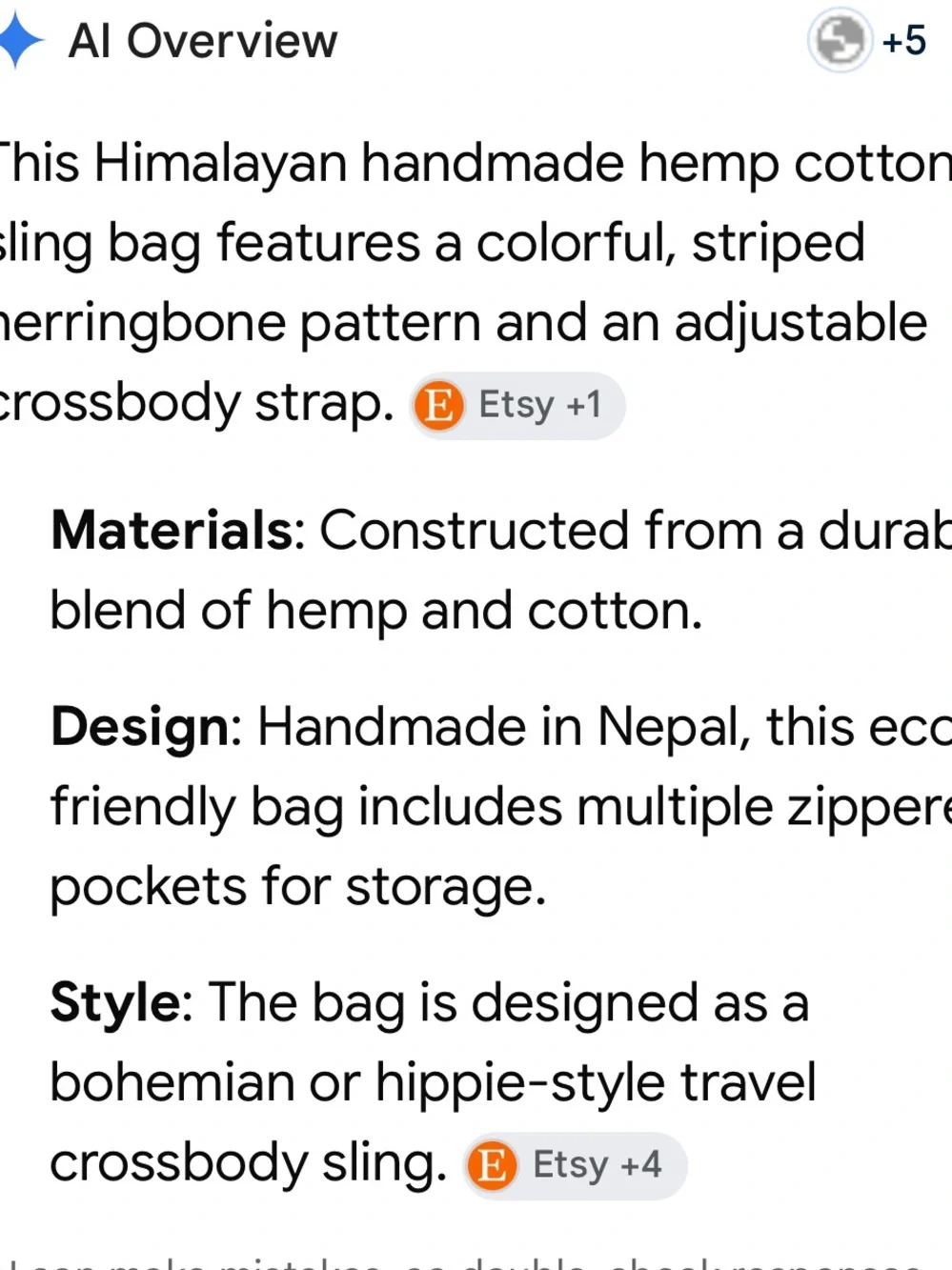HIMALAYAN Multi-Color Sling Bag - Rust & Natural